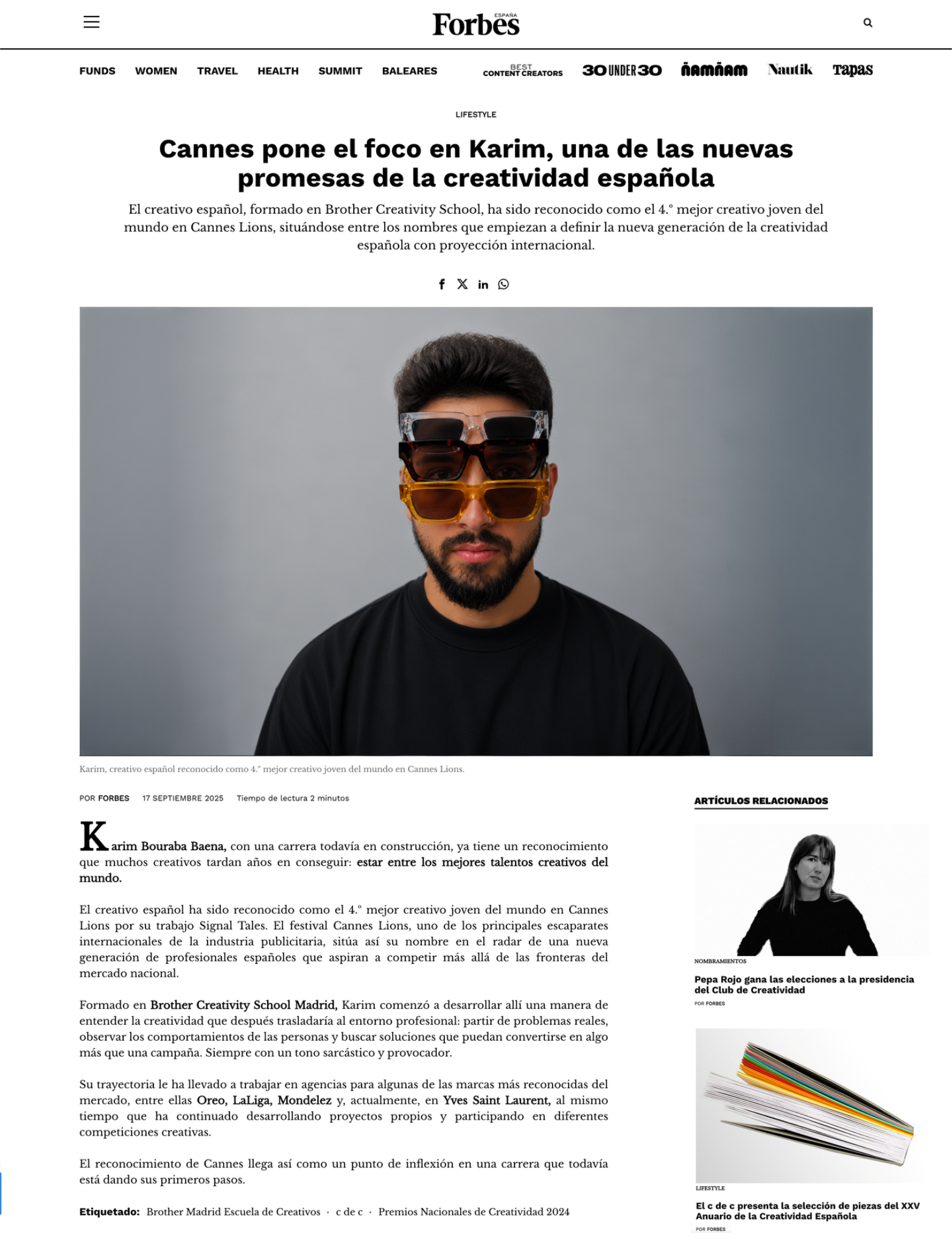 Forbes España article about Karim